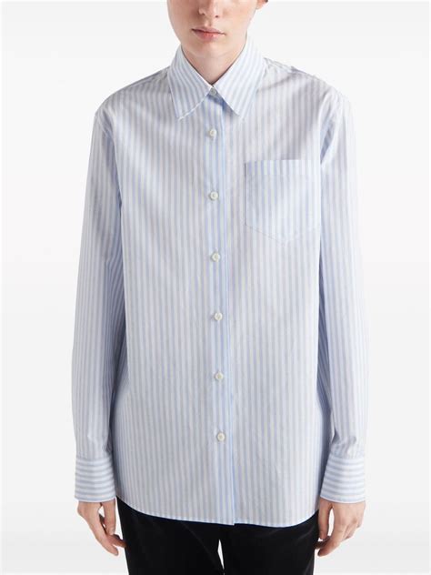 Prada Camicia Con Effetto Jacquard 